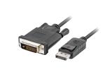 LANBERG DISPLAYPORT(M) V1.2->DVI-D(M)(24+1) CABLE 1.8M BLACK DUAL LINK 