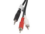 LANBERG MINIJACK 3.5MM(M) 3 PIN->2X RCA (CHINCH)(M) CABLE 5M 