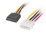 LANBERG MOLEX(M) 4 PIN->2X SATA(F) 15 PIN CABLE 30CM 