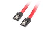 LANBERG SATA DATA III (6GB/S) F/F CABLE 50CM METAL CLIPS RED 