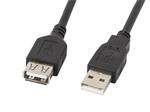 LANBERG USB-A M/F 2.0 CABLE 0.7M BLACK 