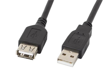 LANBERG USB-A M/F 2.0 kabel 1.8m,prodlužovací,černý