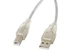 LANBERG USB-A(M)->USB-B(M) 2.0 CABLE 1.8M TRANSPARENT FERRITE 