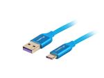 LANBERG USB-C(M)->USB-A(M) 2.0 CABLE 1M BLUE PREMIUM 5A 