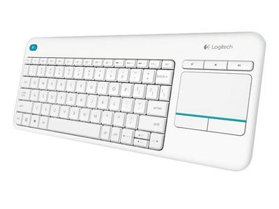 Logitech kláv. Wireless Touch Keyboard K400 Plus, US, bílá, unifying přijímač