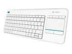 Logitech kláv. Wireless Touch Keyboard K400 Plus, US, bílá, unifying přijímač