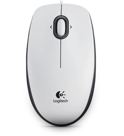 Logitech myš B100 Optical USB Mouse - White