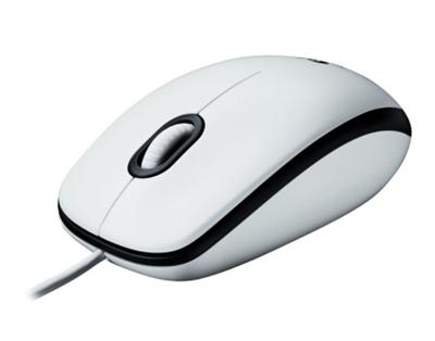 Logitech myš M100 White,USB, optická, 1000dpi, bílá barva