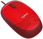 Logitech myš M105, optická, USB, 3 tlačítka, červená