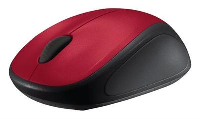 Logitech myš Wireless Mouse M235 Red, 2,4 Ghz, podpora unifying, optická, červená