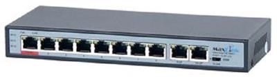 MaxLink PoE switch PSBT-10-8P-250, 10x LAN/8x PoE 250m, 802.3af/at/bt