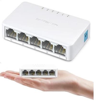 MERCUSYS MS105, 5-port 10/100M mini Desktop Switch, 5 10/100M RJ45 ports, Plastic case