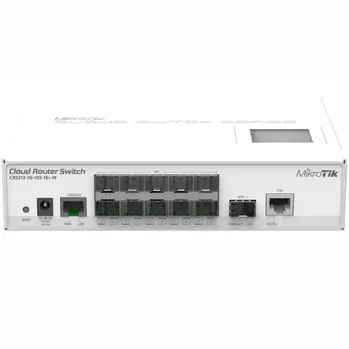 MikroTik CRS212-1G-10S-1S, Atheros QC8519 CPU, 64MB, 1xGLAN, 10xSFP cage, 1xSFP+cage, ROS L5, LCD, PSU,1RM