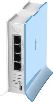 MikroTik RB941-2nD-TC, hAP-Lite, 650Mhz CPU, 32MB RAM, 4xLAN, 2.4Ghz 802b/g/n, ROS L4, case, PSU