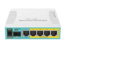 MikroTik RB960PGS, hEX PoE, 800MHz CPU, 128MB RAM, 5xGLAN, USB, L4, PSU