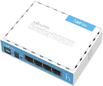 MikroTik RouterBOARD RB941-2nD, hAP-Lite, 650Mhz CPU, 32MB RAM, 4xLAN, 2.4Ghz 802b/g/n, ROS L4, case, PSU