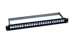 Modulární patch panel prázdný pro 24x keystone modul STP černý 1U 