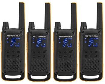 Motorola vysílačka TLKR T82 Extreme Quadpack (4 ks, dosah až 10 km), IPx4, černo/žlutá