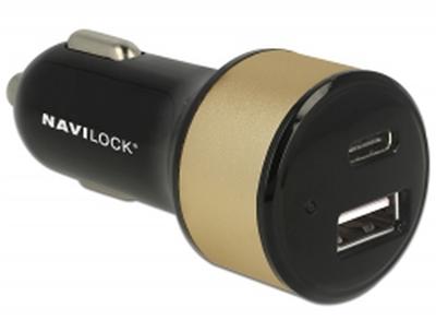 Navilock Autonabíječka 1 x USB Type-C™ + 1 x USB Typ-A