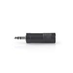 Nedis CAGB22935BK - Stereofonní audioadaptér | 3,5mm Zástrčka - 6,35mm Zásuvka | Černá barva