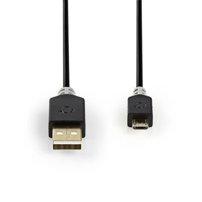 Nedis CCBW60500AT20 - USB 2.0 kabel | A Zástrčka - Micro B Zástrčka | 2 m | Antracit