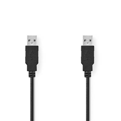 Nedis CCGT60000BK30 - USB 2.0 kabel | A Zástrčka - A Zástrčka | 3,00 m | Černá barva