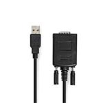 Nedis CCGW60852BK09 - Převodník | USB A zástrčka na RS232 zástrčka | USB 2.0 | 0,9 m kabel