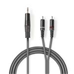 Nedis COTH22200GY50 - Stereofonní Audio Kabel | 3,5 mm Zástrčka – 2x RCA Zástrčka | 5 m | Šedá barva