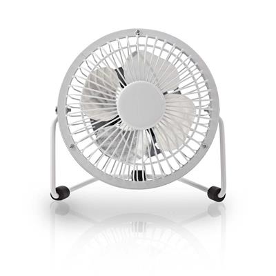 Nedis FNDK1WT10 - Kovový Mini Ventilátor | Průměr 10 cm | Napájení prostřednictvím USB | Bílá barva