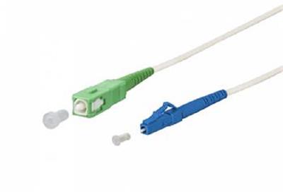 OPTIX SC/APC-LC/UPC FLEXI optický patch cord G.657B3 2mm 1m bílý simplex