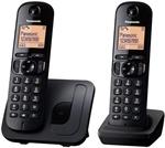 Panasonic KX-TGC212FXB, bezdrát. telefon, 2 sluchátka, černý