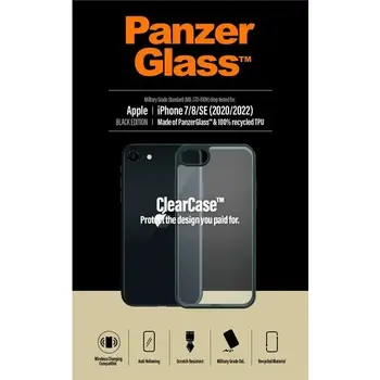 PanzerGlass ClearCase - Black Edition - zadní kryt pro mobilní telefon - tvrzené sklo, termoplastický polyuretan (TPU) -