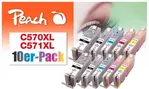 PEACH kompatibilní cartridge CanonPGI-570XL/CLI-571XL Com pack, 4x13 ml,1xBlack,1xCyan,1xMagenta,1xYellow, 1x23ml blac