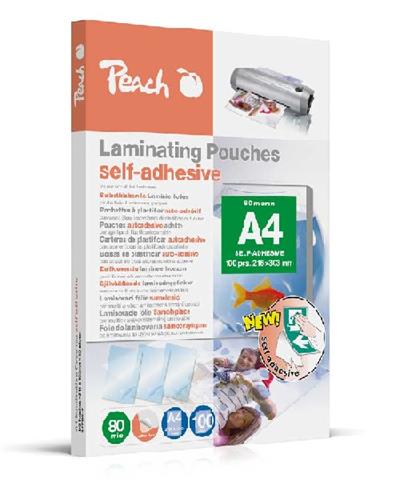 PEACH laminovací folie A4 (303x216mm), 80mic, Selfadhesive, 100ks