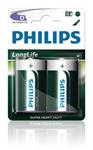 Philips baterie D LongLife zinkochloridová - 2ks, blister