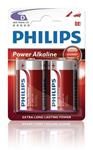 Philips baterie D PowerLife, alkalická - 2ks