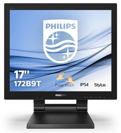 Philips LCD 172B9T 17" 5:4 TN Touch/1280x1024@60Hz/50M:1/1ms/250 cd/m2/VGA/DVI/HDMI/DP/2xUSB/VESA/Repro