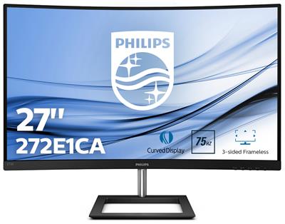 Philips LCD 272E1CA zakřivený 27" VA/1920x1080@75Hz/Mega DCR/4ms/250 cd/m4ms/250 cd/m2/VGA/HDMI/DP/Repro/VESA/FreeSyn