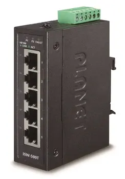 Planet ISW-500T Switch, 5x 10/100Base-TX, ESD, DIN, IP30, -40~75°C