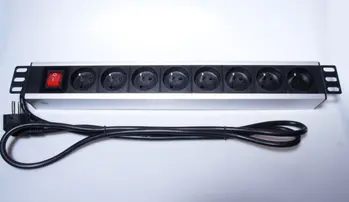 PremiumCord 19" PDU,1.5U,8x230V,2m kabel Euro,vypínač