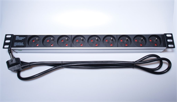 PremiumCord 19" PDU, 1U, 9x230V, 2m kabel Euro