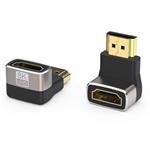 PremiumCord 8K Adaptér spojka HDMI A - HDMI A, F/M, zahnutá do pravého úhlu 90°