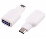 PremiumCord Adaptér USB-C/male - USB3.0 A/female, OTG, bílá