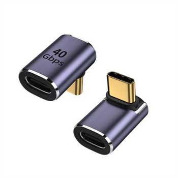 PremiumCord Adaptér USB-C na USB-C, USB 4.0, zahnutý 90°