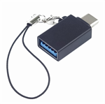 PremiumCord Adaptér USB-C / USB-A adaptér M/F,OTG,černý s očkem na zavěšení