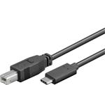 PremiumCord Kabel USB 3.1 konektor C/male - USB 2.0 konektor B/male, 1m