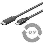 PremiumCord Kabel USB 3.1 konektor C/male - USB 2.0 konektor Micro-B/male, 0,6m