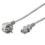 PremiumCord napájecí kabel 240V,CEE7 pravoúhlý/IEC C13 šedý,2m