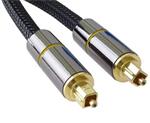 PremiumCord Optický audio kabel Toslink, OD:7mm, Gold-metal design + Nylon 1m