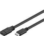 PremiumCord Prodlužovací kabel USB 3.1 konektor C/male - C/female, černý, 1m